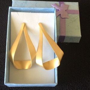 Brushed Gold Tone Pierced Earrings